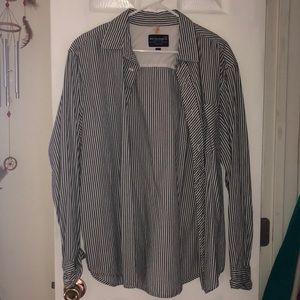 Nautica Grey Striped Button Up